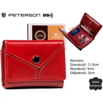 Peterson női bőr pénztárca PTN RD-17-GCL-Y – piros