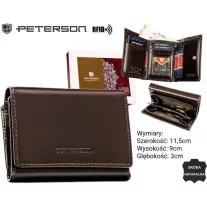 Peterson női bőr pénztárca PTN RD-17-NGV – barna
