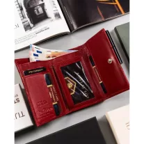 Peterson női bőr pénztárca PTN RD-18-GCL-S – piros