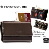 Peterson női bőr pénztárca PTN RD-18-NGV – barna