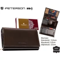 Peterson női bőr pénztárca PTN RD-21-NGV – barna
