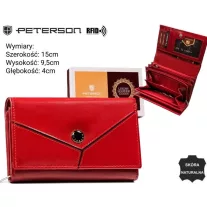 Peterson női bőr pénztárca PTN RD-22-GCL-Y – piros