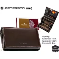 Peterson női bőr pénztárca PTN RD-22-NGV – barna