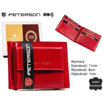 Peterson női bőr pénztárca PTN RD-250-GCL – piros