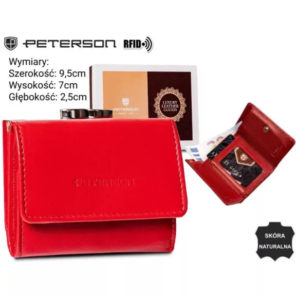 Peterson női bőr pénztárca PTN RD-25-GCL – piros Peterson női bőr pénztárca PTN RD-25-GCL – piros