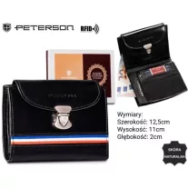Peterson női bőr pénztárca PTN RD-26-GCL-A – fekete