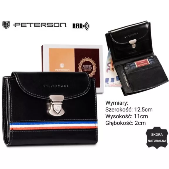 Peterson női bőr pénztárca PTN RD-26-GCL-A – fekete Peterson női bőr pénztárca PTN RD-26-GCL-A – fekete