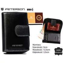 Peterson női bőr pénztárca PTN RD-41-GCL – fekete
