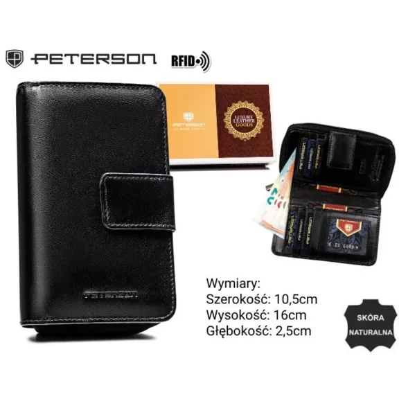 Peterson női bőr pénztárca PTN RD-48-GCL – fekete Peterson női bőr pénztárca PTN RD-48-GCL – fekete