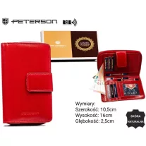 Peterson női bőr pénztárca PTN RD-48-GCL – piros