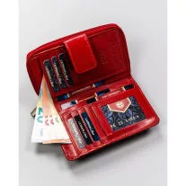 Peterson női bőr pénztárca PTN RD-48-GCL – piros