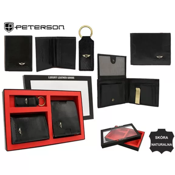 Peterson férfi pénztárca ajándékszett PTN SET3-N79-VT – fekete Peterson férfi pénztárca ajándékszett PTN SET3-N79-VT – fekete