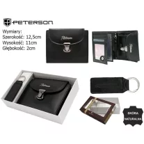   Peterson női pénztárca ajándékszett PTN SET-D-19-KCS – fekete