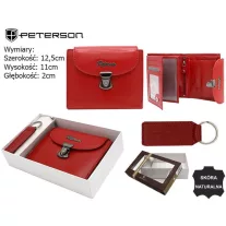   Peterson női pénztárca ajándékszett PTN SET-D-19-KCS – piros