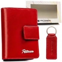   Peterson női pénztárca ajándékszett PTN SET-D-65-KCS – piros