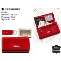   Peterson női pénztárca ajándékszett PTN SET-D-68-KCS – piros