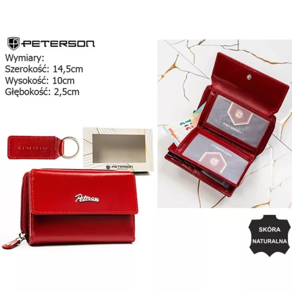 Peterson női pénztárca ajándékszett PTN SET-D-69-KCS – piros Peterson női pénztárca ajándékszett PTN SET-D-69-KCS – piros