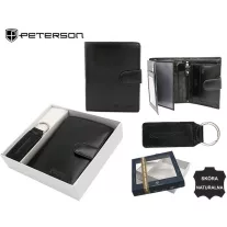   Peterson férfi pénztárca ajándékszett PTN SET-M-1542L-KCS
