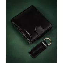   Peterson Férfi Bőr Pénztárca Szett + Kulcstartóval Set-M-N992L-Kcs-1657 Black
