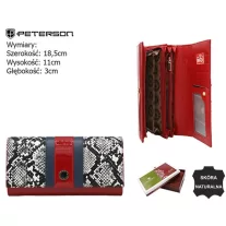 Peterson női bőr pénztárca PTN ST-409 – piros