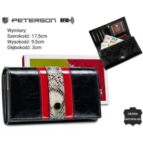 Peterson női bőr pénztárca PTN ST-411 – fekete