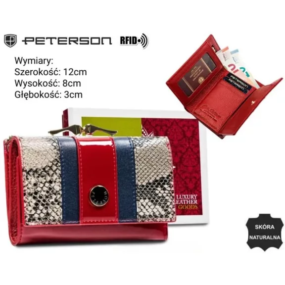 Peterson női bőr pénztárca PTN ST-412 – piros Peterson női bőr pénztárca PTN ST-412 – piros
