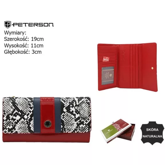 Peterson női bőr pénztárca PTN ST-415 – piros Peterson női bőr pénztárca PTN ST-415 – piros
