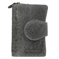 Peterson női bőr pénztárca PTN WD1-VLCN – fekete