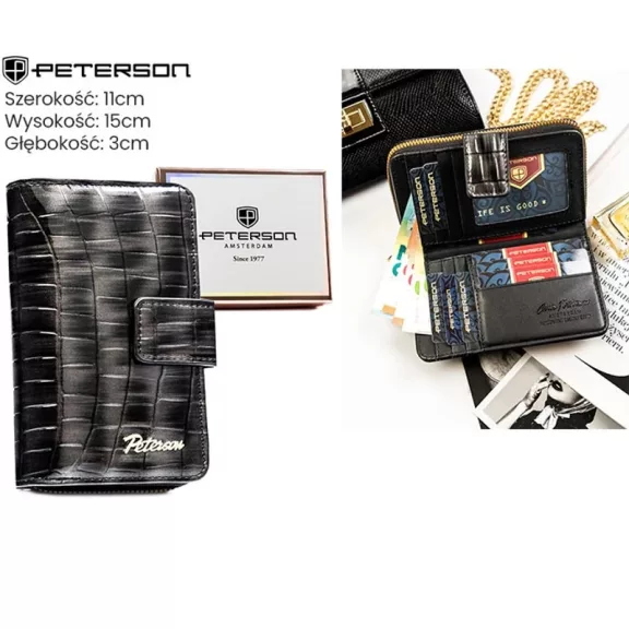 Peterson női műbőr pénztárca PTN-POR-02-CB – szürke Peterson női műbőr pénztárca PTN-POR-02-CB – szürke