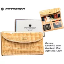 Peterson női műbőr pénztárca PTN-POR-03-CB – bézs