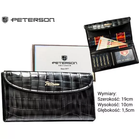 Peterson női műbőr pénztárca PTN-POR-03-CB – szürke Peterson női műbőr pénztárca PTN-POR-03-CB – szürke