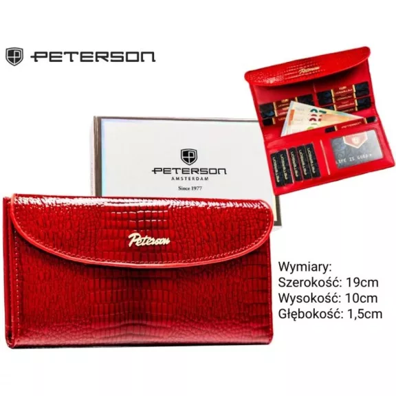 Peterson női műbőr pénztárca PTN-POR-03-RS – piros Peterson női műbőr pénztárca PTN-POR-03-RS – piros