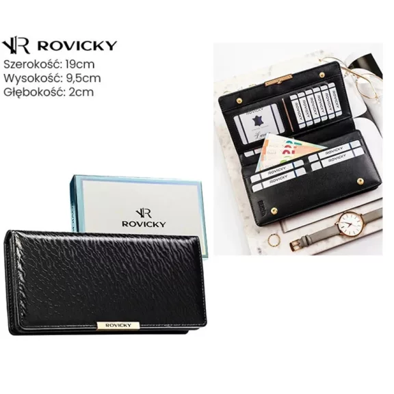 Rovicky Női Pénztárca R-005-Nf8-2189 Black - Fekete Rovicky Női Pénztárca R-005-Nf8-2189 Black - Fekete