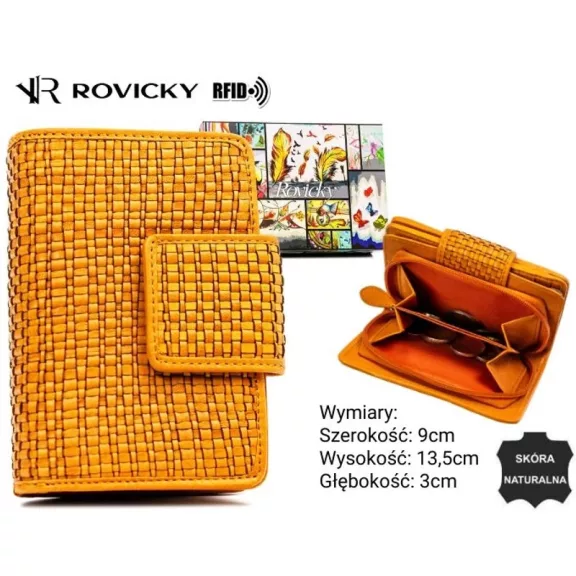 Rovicky női bőr pénztárca R-613-DDW – sárga Rovicky női bőr pénztárca R-613-DDW – sárga
