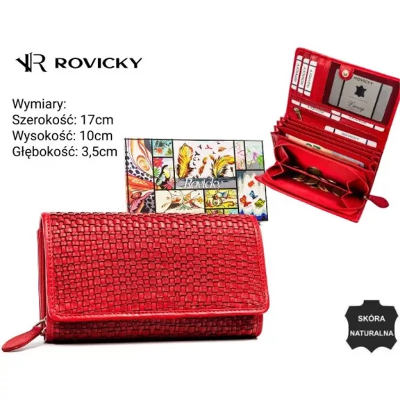 Rovicky női bőr pénztárca R-614-DDW – piros Rovicky női bőr pénztárca R-614-DDW – piros