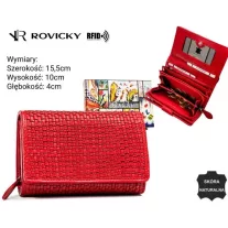 Rovicky női bőr pénztárca R-615-DDW – piros