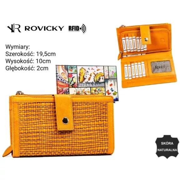 Rovicky női bőr pénztárca R-861-DDW – sárga Rovicky női bőr pénztárca R-861-DDW – sárga