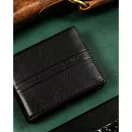 Férfi Bőr Pénztárca R-N992-Gat-8946 Black+Black