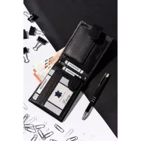 Férfi Bőr Pénztárca R-N992L-Pdm-3272 Black - Fekete
