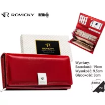   Rovicky női bőr és műbőr pénztárca RPX-20A-4 – piros