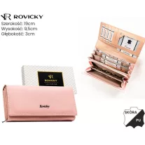   Rovicky női bőr és műbőr pénztárca RPX-20-ML – rózsaszín
