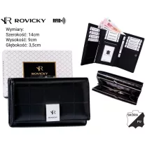   Rovicky női bőr és műbőr pénztárca RPX-23-3 – fekete