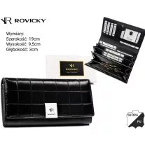  Rovicky női bőr és műbőr pénztárca RPX-24A-3 – fekete