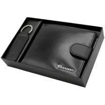   Férfi Bőr Pénztárca + Kulcstartó R-Set-M-N992L-Kcs-1732 Fekete