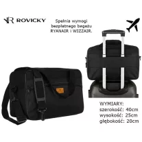   Rovicky - Utazótáska - Kézipoggyász - R-Tl15608-2493 Black - 40 X 25 X 20 Cm