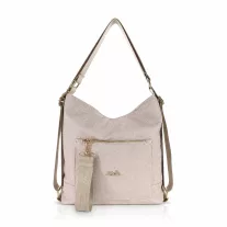   Zellia Női Válltáska/Hátizsáká Alakítható Zlb348 Beige-Arany - Bella -
