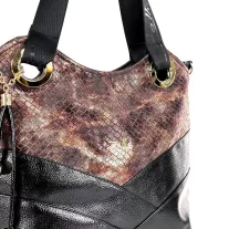 Zellia Női Válltáska ZLB451 Fekete-Bronz - Mesh -