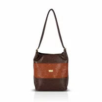 Zellia Női Válltáska ZVN26006 Barna-Camel - Krokkó -