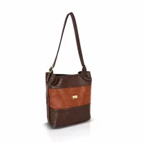 Zellia Női Válltáska ZVN26006 Barna-Camel - Krokkó -