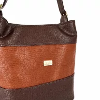 Zellia Női Válltáska ZVN26006 Barna-Camel - Krokkó -